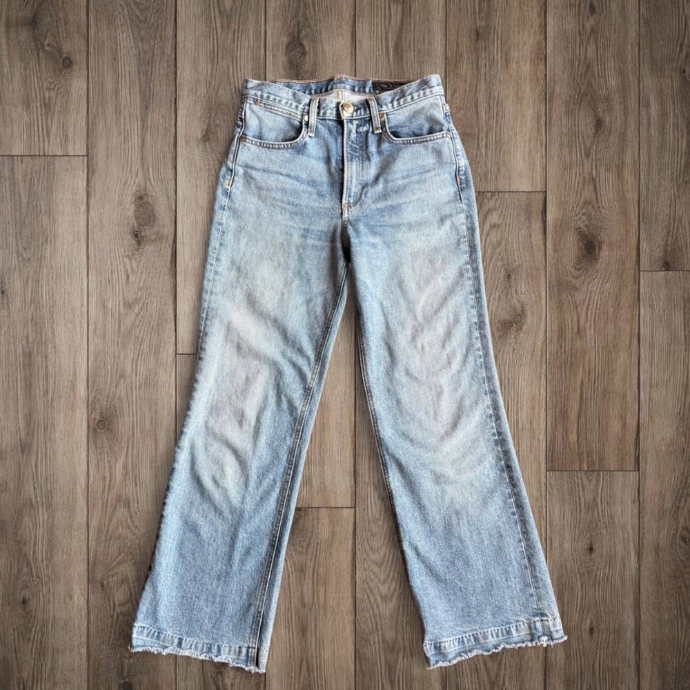 Rag & Bone Straight Leg Jeans Size 25 Light‎ Wash Raw Hem